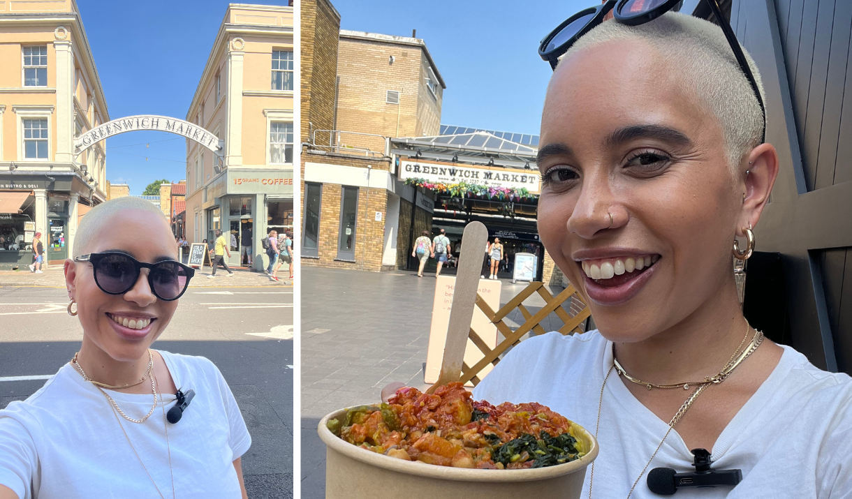 Woman takes selfiesd at Greenwich Market